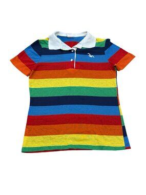 Vintage 1970s Wrangler Rainbow Striped Polo Shirt Made in USA